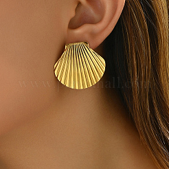 Серьги-кольца в форме ракушки из нержавеющей стали 201&nbsp;YQ7251