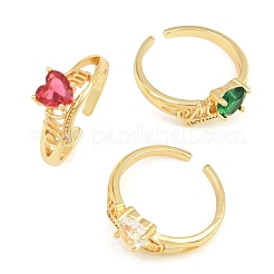 Bracciale aperto in ottone con pavé di zirconi cubici per la festa della mamma&nbsp;CU-CBACDF6-06G
