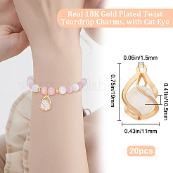 20 шт. латунные подвески в форме капли&nbsp;KK-BBC0006-90