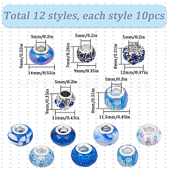 120шт 12 стиля смолы европейские бусины FIND-SC0010-24B