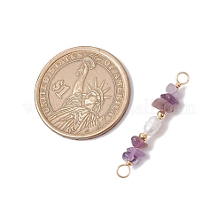 Подвески-шармы с натуральным аметистом и натуральным культивированным пресноводным жемчугом в виде рисовых бусин&nbsp;PALLOY-JF03707-09