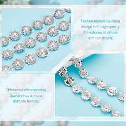 2 ярд хрустальных цепочек-чашек со стразами и пластиковыми жемчужными бусинами DIY-PH0017-40