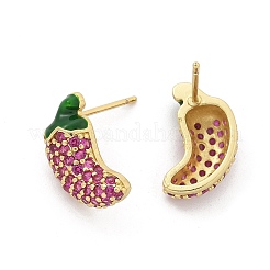 Boucles d'oreilles à tige en laiton et micro pavé de zircons cubiques&nbsp;EJEW-M077-06G