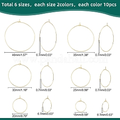 Фурнитура для сережек-колец из нержавеющей стали 304&nbsp;STAS-UN0004-60