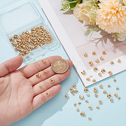 150 шт. 3 размера латунных крышек для обжимных бусин&nbsp;KK-UN0003-82