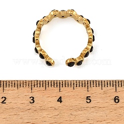Offene Manschettenringe aus Edelstahl 304 mit Mikropavé-Fassung und Zirkonia für Damen&nbsp;SA-CBAABBA-12G
