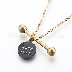 (venta de fábrica de fiestas de joyería) Collares colgantes de acero inoxidable 304&nbsp;NJEW-P238-01