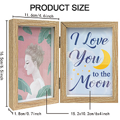 „Ich liebe dich bis zum Mond“-Holz-Bilderrahmenbox&nbsp;AJEW-FG0004-02C