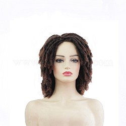 Pelucas rizadas rizadas cortas, pelucas afro sintéticas, fibra resistente al calor de alta temperatura, para mujeres, tierra de siena, 12.99 pulgada (33 cm)