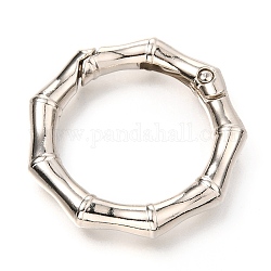 Anelli di chiusura a molla in lega di zinco, anello poligonale, platino, 37x6mm, diametro interno: 25.5mm