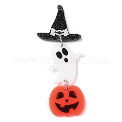 Halloween-Anhänger aus Acryl, mit Eisenring, Hut, Hut, 70x27x2 mm, Bohrung: 1.4 mm