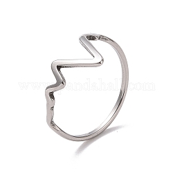 201 anillo de dedo de onda de acero inoxidable para mujer, color acero inoxidable, nosotros tamaño 6 1/2 (16.9 mm)