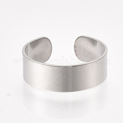 Anneaux de manchette en 304 acier inoxydable, anneaux ouverts, anneaux large bande, couleur inoxydable, taille 8, 18mm, 6mm