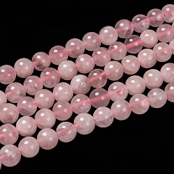 Natural Madagascar Rose Quartz Beads Strads, Grade AB, Round, 8mm, Hole: 1mm, about 48pcs/strand, 15~16 inch