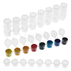 Kunststoff Farbtopfstreifen, 8 Töpfe Mini leere Farbbecher mit Deckel, zum Malen von Werkzeugen, Transparent, 3.35x23x2.2 cm, Kapazität: 5 ml
