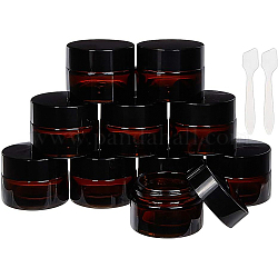 BENECREAT 15 Pack 15ml/15g Dark Amber Cosmetic Glass Jars with White Inner Liners and Black Plastic Lids Amber Round Glass Jars with 2PCS Spoons for Beauty Lotions Creams Makeup