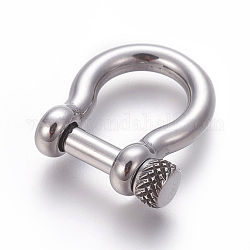 304 Edelstahlschraube D-Ring Anker Schäkelverschlüsse, für Armbänder machen, Antik Silber Farbe, 24.7x22 mm