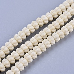 Filo di perline di agata naturale, zucca, 10x6mm, Foro: 0.7 mm, circa 68pcs/filo, 15.75 pollice (40 cm)