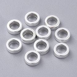 Intercalaire perles en 304 acier inoxydable, anneau, couleur d'argent, 6x2mm, Trou: 4mm