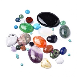 Природные и синтетические драгоценный камень кабошоны, разнообразные, 4~40x4~30x2~9 мм