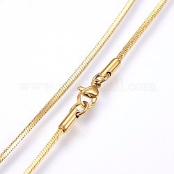 304 in acciaio inossidabile collane a catena serpente, con chiusure moschettone, oro, 17.7 pollice (45 cm), 1.5mm