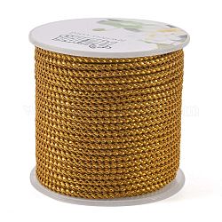 Runde Saite Thread Polyesterkorde, mit Golddraht, dunkel Goldrute, 2.5 mm, ca. 21.87 Yard (20m)/Rolle
