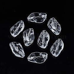 Transparent Acrylic Beads, Nuggets, Clear, 20.5x13x4.5mm, Hole: 1.5mm, about 750pcs/500g