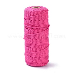 コットン糸  DIYの工芸品について  ギフトラッピングとジュエリー作り  濃いピンク  3mm  約109.36ヤード（100m）/ロール