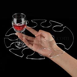 ワイン愛好家のためのカウンタートップワインボトルホルダー  フラットラウンド  透明  9cm  内径：27x0.3のCM
