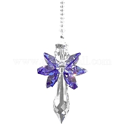 Décorations pendentif ange en verre, attrape-soleil suspendus, pour la décoration, orchidée noire, 180~200mm