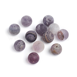 Perles de fluorite naturelles, mat, ronde, 10~10.5mm, Trou: 1mm