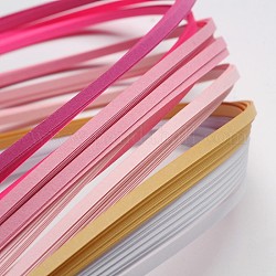 Bandes de papier quilling de 6 couleurs, rose progressive, 390x3mm, à propos 120strips / sac, 20strips / couleur