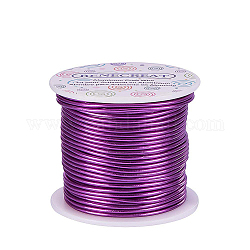 Benecreat 18 calibre (1 mm) alambre de aluminio 492 pies (150 m) joyería anodizada fabricación artesanal de abalorios alambre de aluminio para manualidades de color floral - púrpura