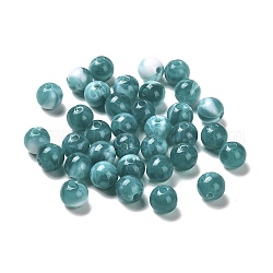 Nachahmung Jade Acrylperlen, Runde, Kadettenblau, 8 mm, Bohrung: 1.8 mm, ca. 1886 Stk. / 500 g