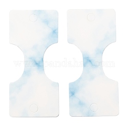 Papier Haargummis Display-Karten, Rechteck mit Marmormuster, Licht Himmel blau, 8.8x4x0.04 cm, 100 Stück / Beutel