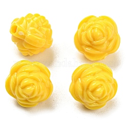 Abalorios acrílicos opacos, flor, amarillo, 11.5mm, agujero: 1.8 mm, 830 unidades / 500 g