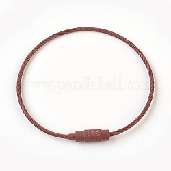 Bracelet en fil d'acier faisant, avec fermoirs en laiton, Sienna, 6-1/8 pouce (15.5 cm) ~ 6-1/4 pouces (16 cm)