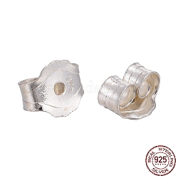 Earring Findings 925 Sterling Silver Ear Nuts, Silver, 5x4.5x3mm, Hole: 1mm