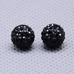 Perles de strass en verre tchèque, argile polymère à l'intérieur, perles rondes à moitié percées, 280 _jet, pp9 (1.5mm), 1.6mm, Trou: 8mm