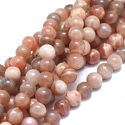 Chapelets de perles de sunstone naturelle naturelles, ronde, 8mm, Trou: 1mm, Environ 50 pcs/chapelet, 15.5 pouce (39.5 cm)