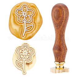 CRASPIRE Wax Seal Stamp Flower Shape Sealing Wax Stamp Head with Universal Wood Handle for Invitations Cards Bottle Gift Business Thanks Anniversary