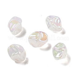 Cuentas de acrílico iridiscente arcoíris chapadas en uv, pepitas, whitesmoke, 18.5x15x13.5mm, agujero: 1.4 mm