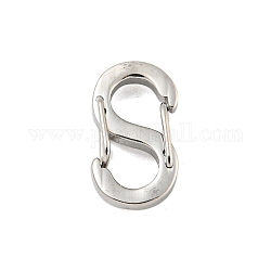 304 Stainless Steel S Shaped Carabiner, Keychain Clasps, Stainless Steel Color, 11.5x6x2.5mm