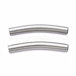 201 Stainless Steel Beads, Curve Tube, Stainless Steel Color, 30x6x4mm, Hole: 3mm