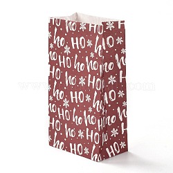 Sacchetti di carta rettangolari a tema natalizio, nessuna maniglia, per pacco regalo e cibo, parola, 12x7.5x23cm