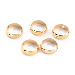 Brass Beads Frames, Long-Lasting Plated, Round Ring, Real 24K Gold Plated, 8x2.5mm, Hole: 1mm