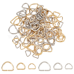 Dikosmetik 120 Stück 3 Stil 304 Edelstahl D-Ringe, Schnallenverschlüsse, für das Gurtband, Umreifungsbeutel, Bekleidungszubehör, goldenen und Edelstahl Farbe, 40pcs / style