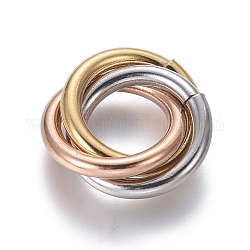 Revestimiento iónico (ip) 304 anillos de unión de acero inoxidable, anillo de enclavamiento, para el collar, multicolor, 18.5x15x3mm, anillo: 13.5x2 mm, diámetro interior: 9.5 mm