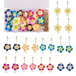 DIY 3D Flower Earring Making Kit, Including Polymer Clay Beads, 304 Stainless Steel Stud Earring Findings, Mixed Color, 30x11mm, Hole: 2mm