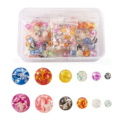 Pandahall Resin Beads, Imitation Amber, Round, Mixed Color, 6mm, Hole: 1mm, 140pcs/box